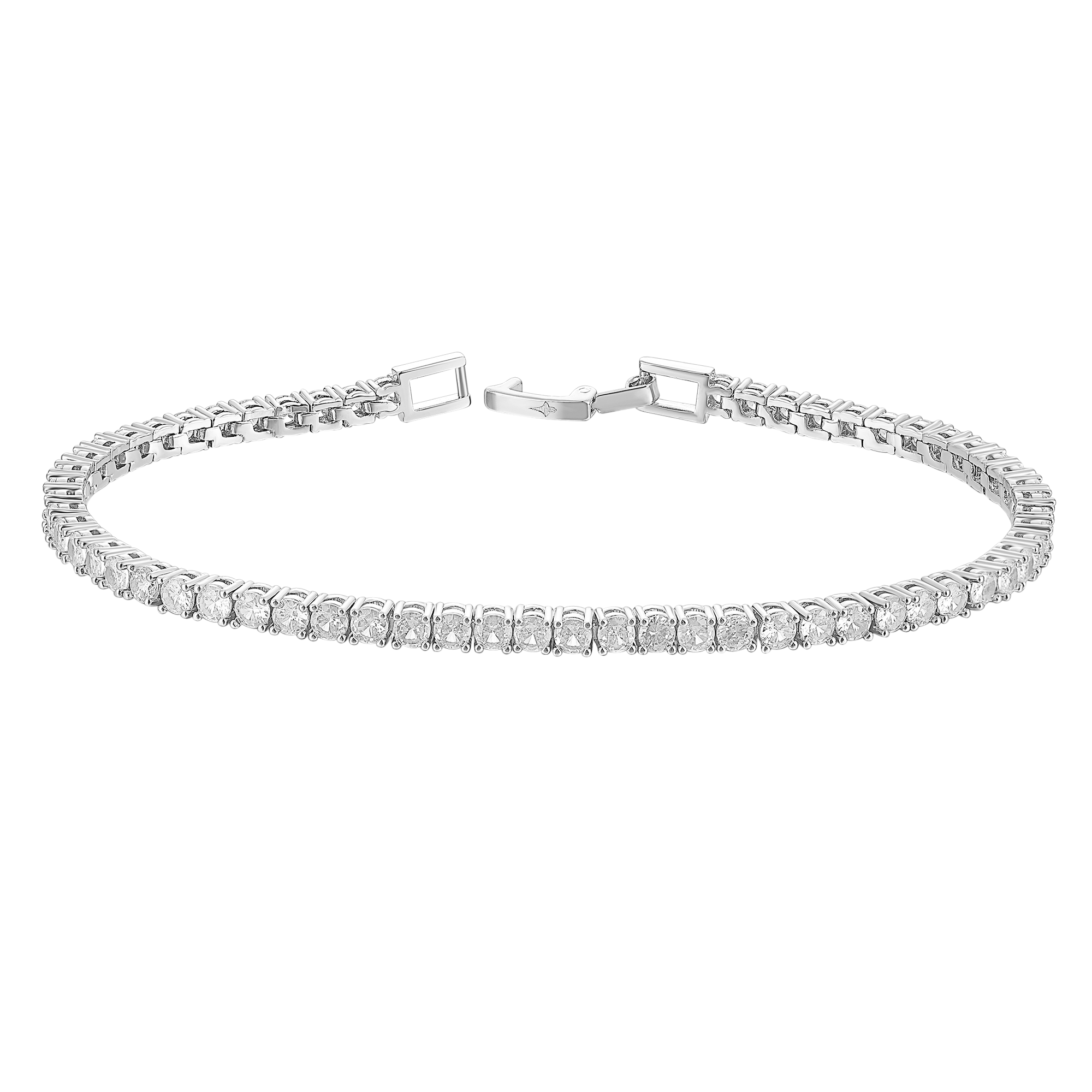 Men's Tennis Bracelet - White Gold