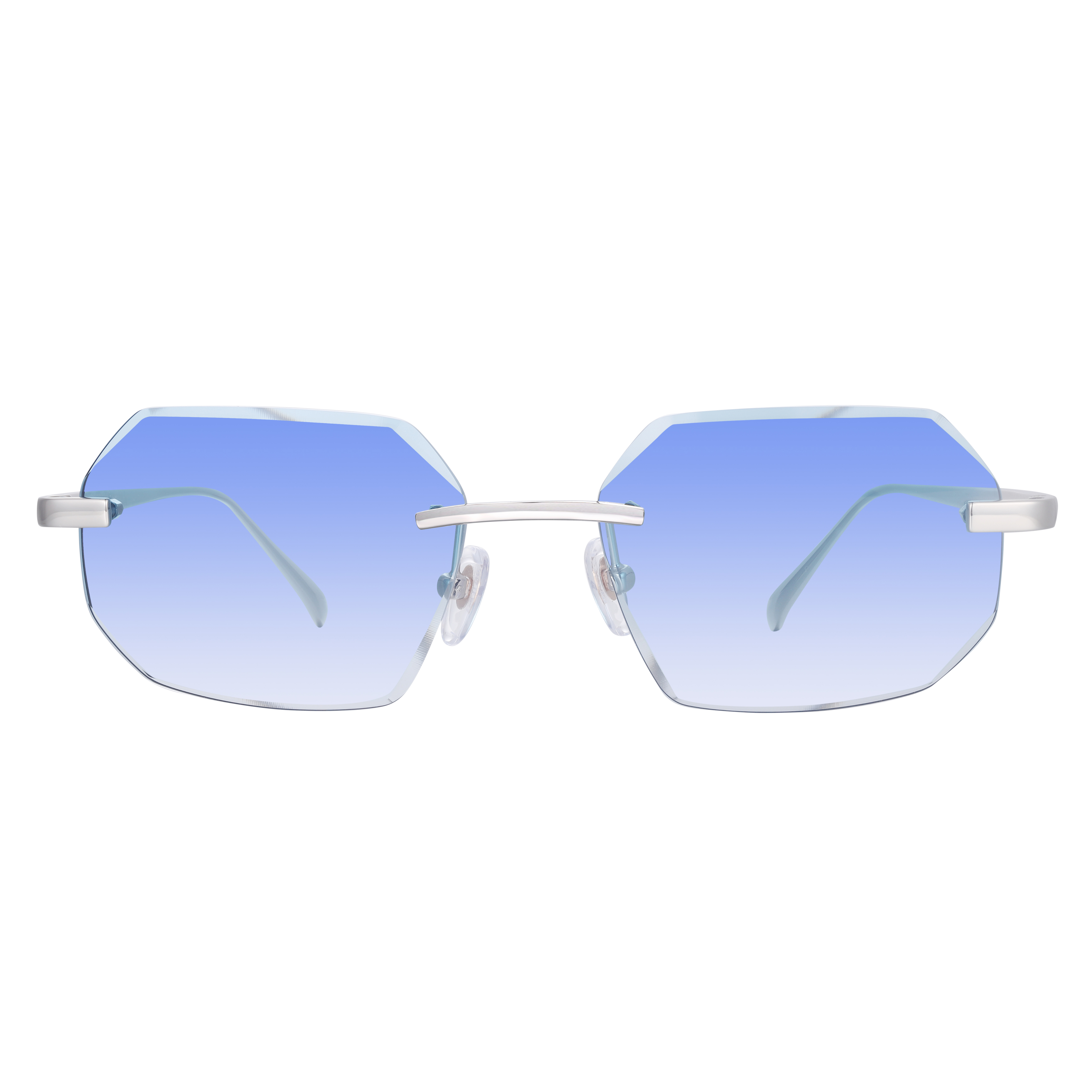 Men's Eyewear Silver Diamond Cut Sky Blue